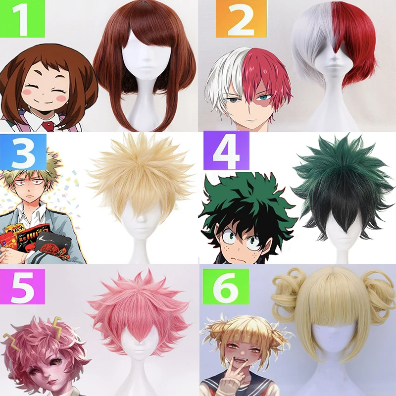 Парик для косплея Моя геройская Академия парик из аниме Izuku Midoriya Katsuki Bakugou Shouto Todoroki