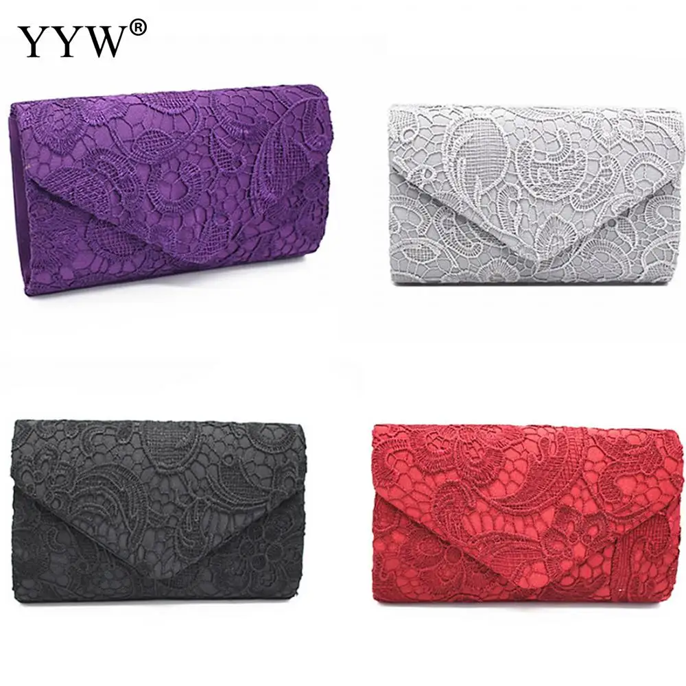 Новинка 2018 элегантная кружевная Сумка конверт с цветочной вышивкой в