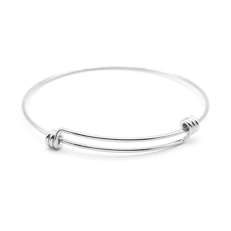 2pcs New Fashion Stainless Steel Bangle Bracelet Anklet Adjustable Men's And Women Jewelry Making