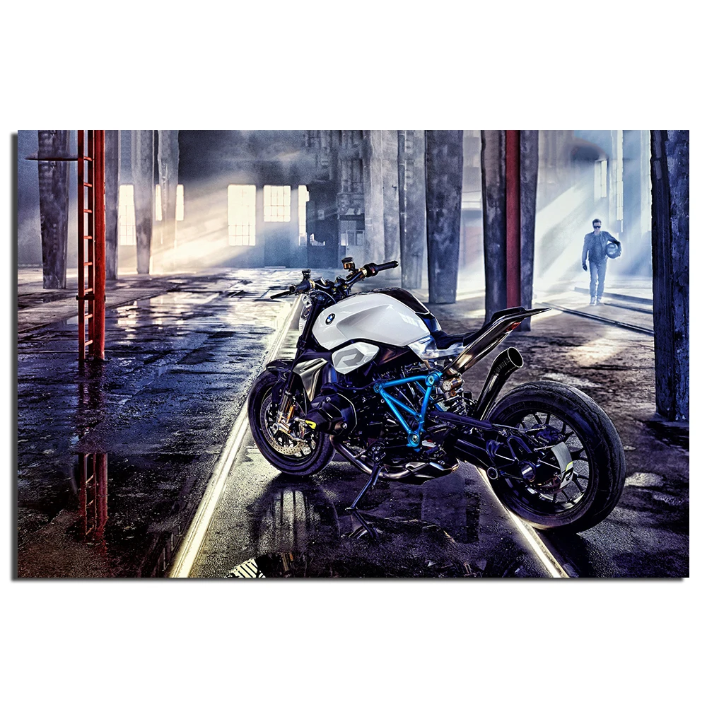 Спортивная Настенная картина для мотоцикла холст печать сделай сам в рамке