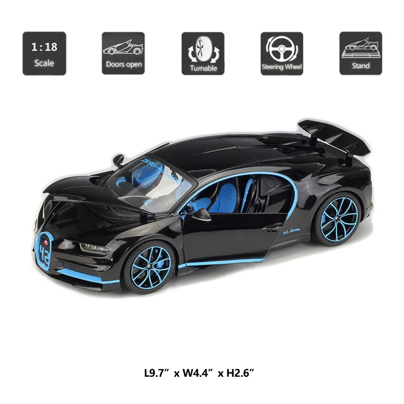 HOMMAT Simulation 1:18 Bugatti Chiron W16 супер модель автомобиля сплав литье под давлением