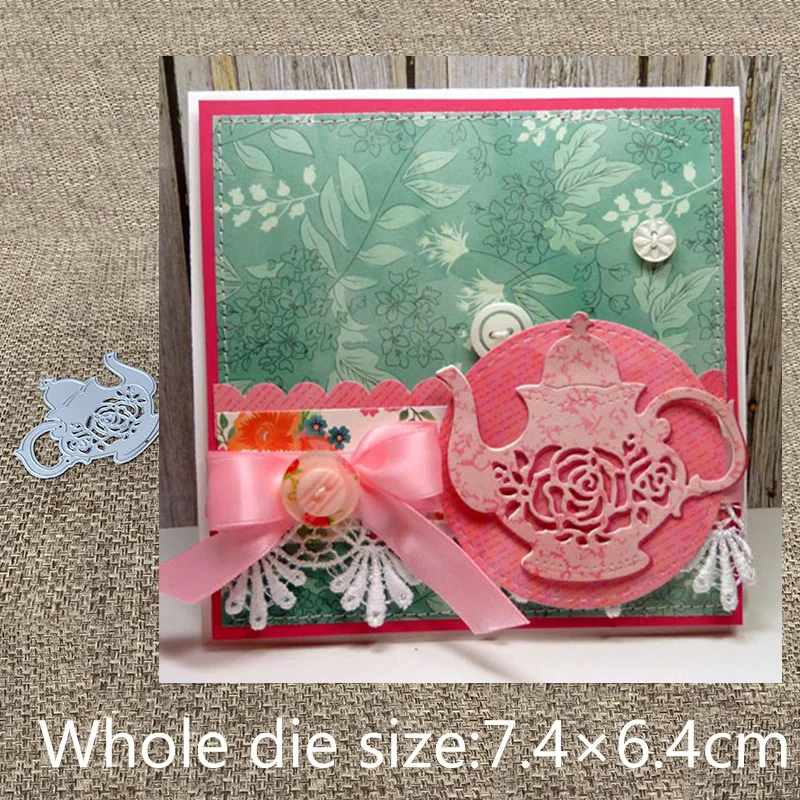 Новый дизайн металлические высечки роза цветок чайник украшение для