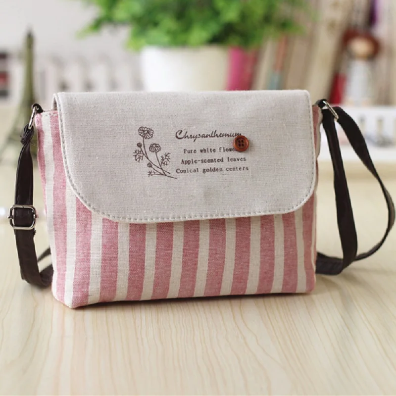 Хлопковые женские мини сумки в полоску с принтом через плечо маленькие чехлы для