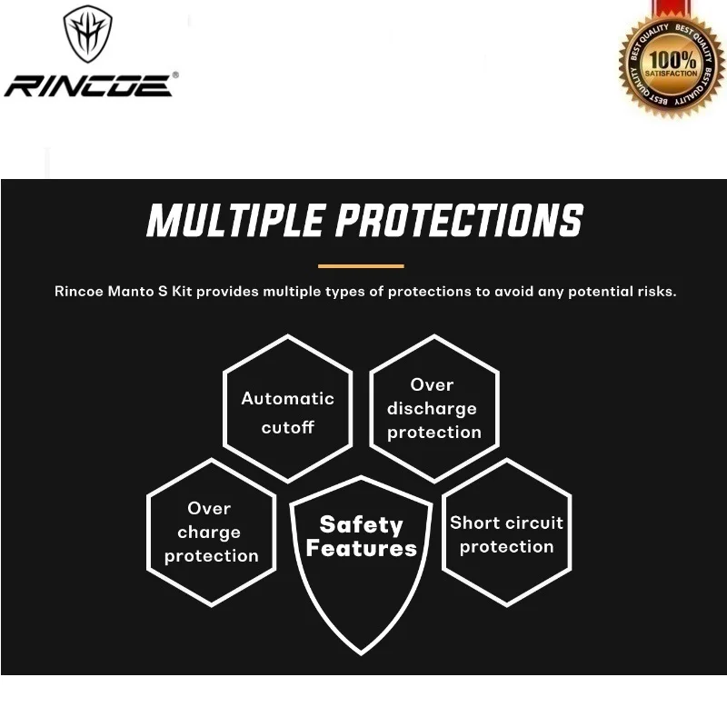 Оригинальный Rincoe Manto S Mesh 228 Вт бокс мод подходит для Metis Mix Vape Tank Питание от двух аккумуляторов 18650 Быстрая