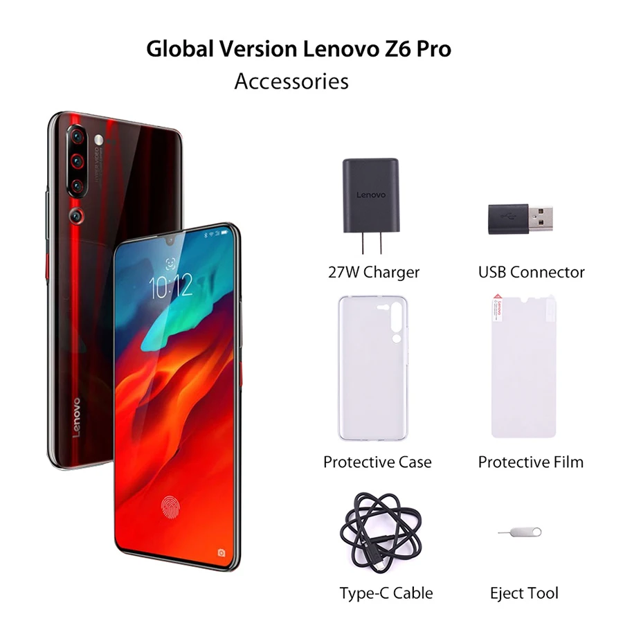 Глобальная версия Lenovo Z6 Pro 8 ГБ + 128 4000 мАч Snapdragon 855 мобильный телефон 6 39 дюйма 48MP