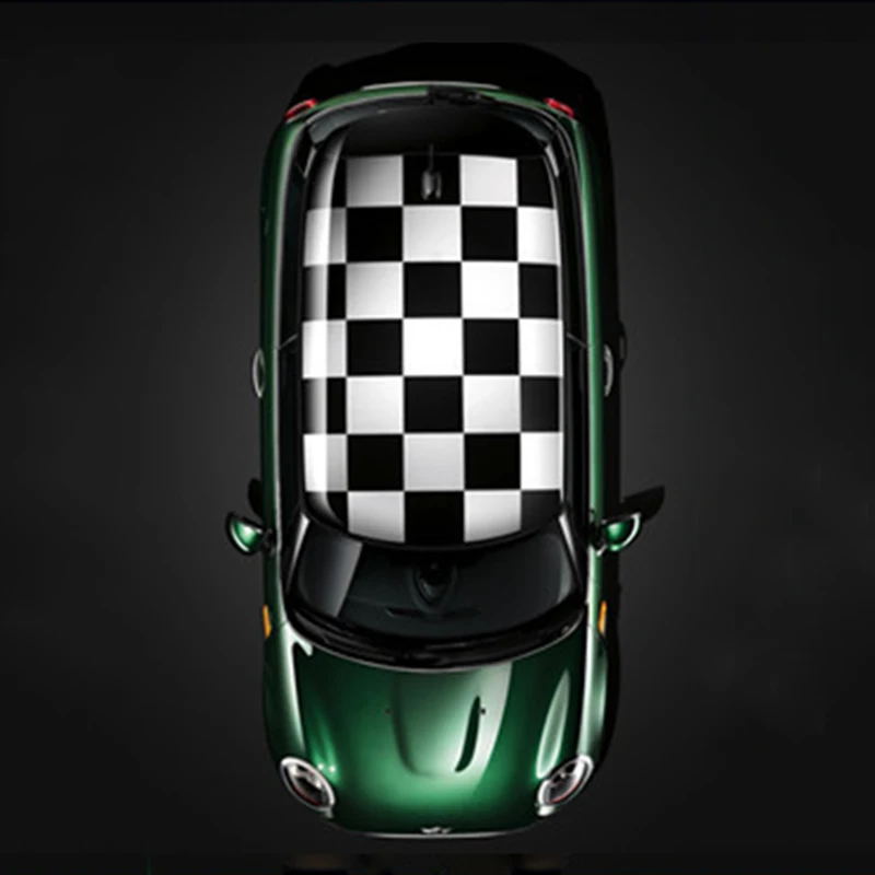 Checker 1 шт. Юнион Джек автомобиль KK полная крыша наклейка авто крыша отделка наклейки украшения Ремонт для MINI Cooper S One d JCW F56 автомобильные аксессуары - Название цвета: Checker
