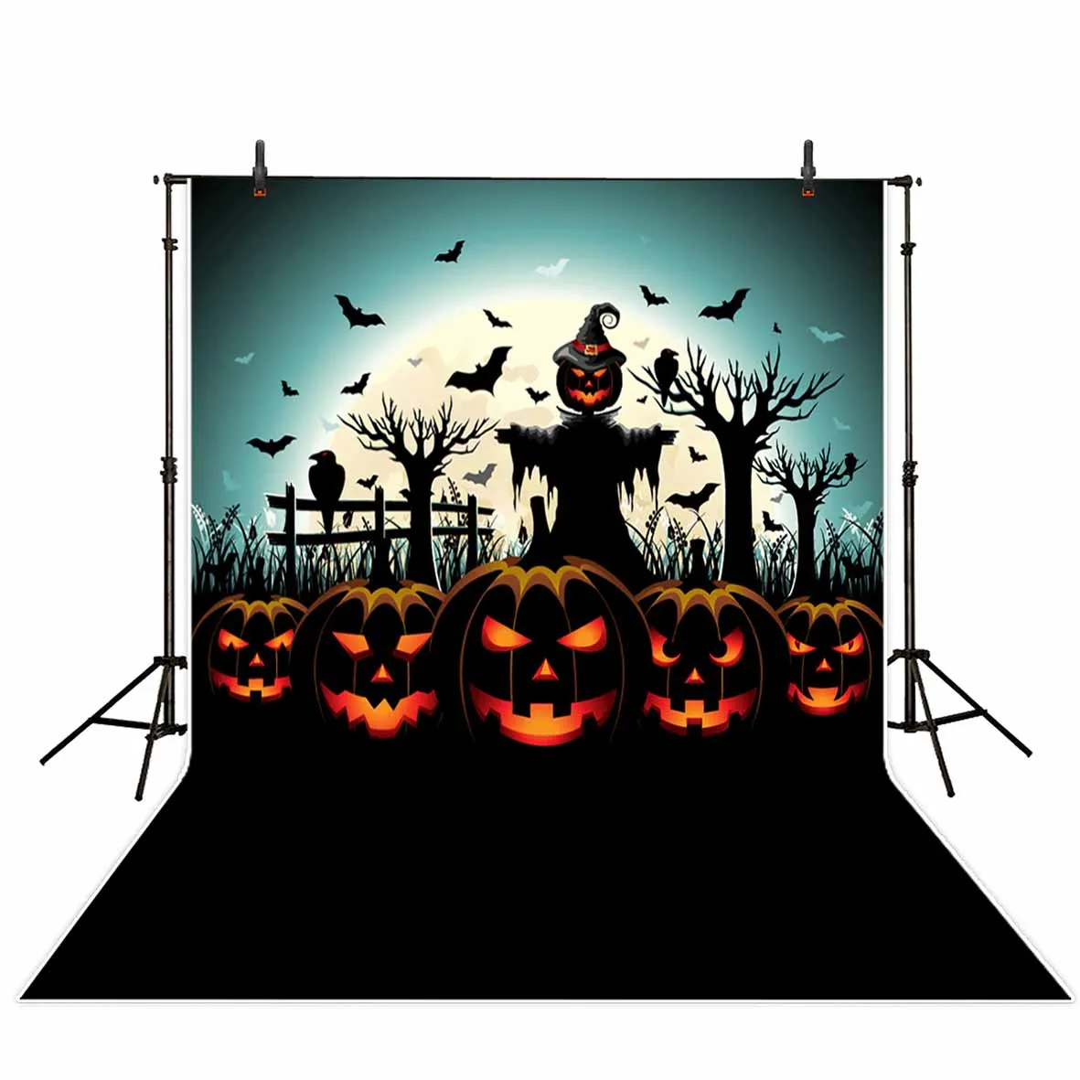 Фон Allenjoy для Хэллоуина Тыква пугало летучие мыши Ворон Ночь Луна лес фон