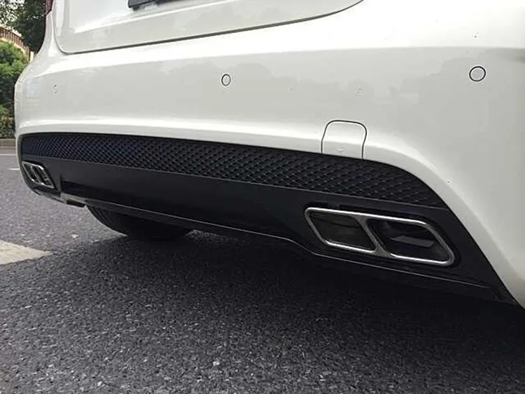 Suitefor W176 насадки глушителя диффузор комплект для M-b A-class A180 A200 A250 до A45 стиль выхлопные наконечники A45 BOD комплект заднего бампера