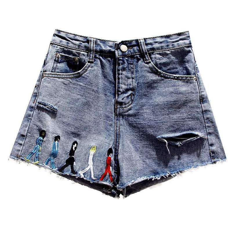 Женские широкие шорты Fat mm брюки большого размера с пятью точками лето 2019 |