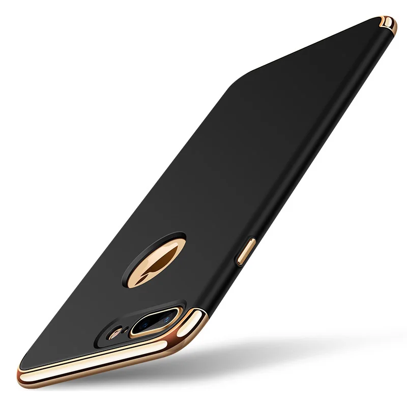 3 в 1 Гальваническая рамка матовая металлическая текстура Жесткий ПК чехол для