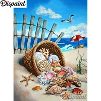 dispaint full squareround drill 5d diy diamond painting shell conch embroidery cross stitch 3d home decor a12928