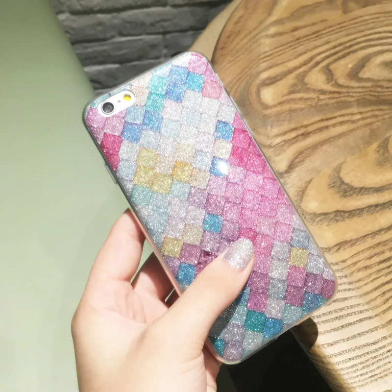 Luxury Bling Fish Scales Rhombus Plating Glitter Phone Cases For iPhone 7 6 6S Plus Case Protective Back Cover |