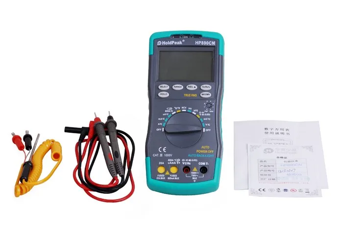 HoldPeak HP890CN стабильный ЖК-цифровой мультиметр DC AC напряжение тока HP-890CN температура Meaurement Авто Диапазон