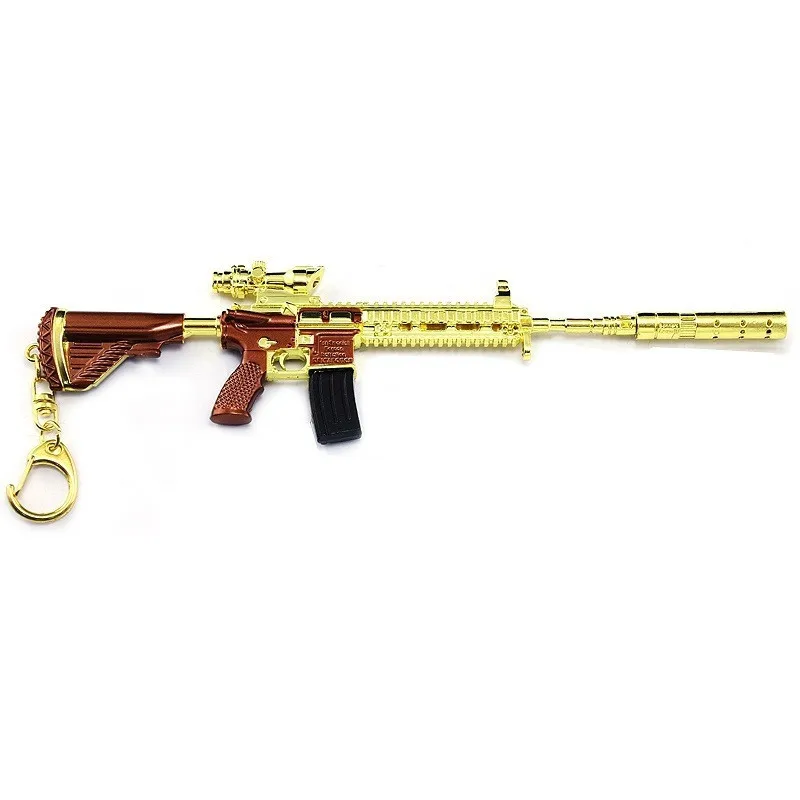 M416 золото игры Playerunknown's боя 3D брелок pubg кастрюля кулон Забавная детская одежда