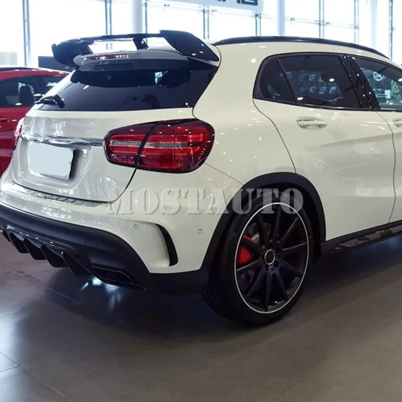 Черный Задний бампер спойлер вентиляционное отверстие Накладка для Benz GLA X156 GLA45 AMG 2013- 2 шт