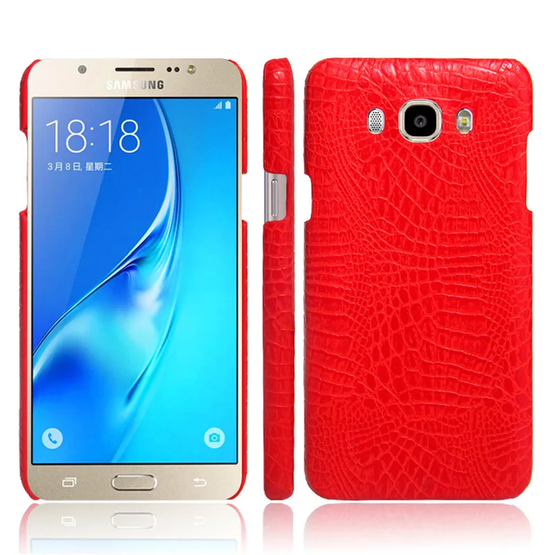 Чехол для Samsung J5 2016 J510 Жесткий из поликарбоната под крокодиловую кожу с задней