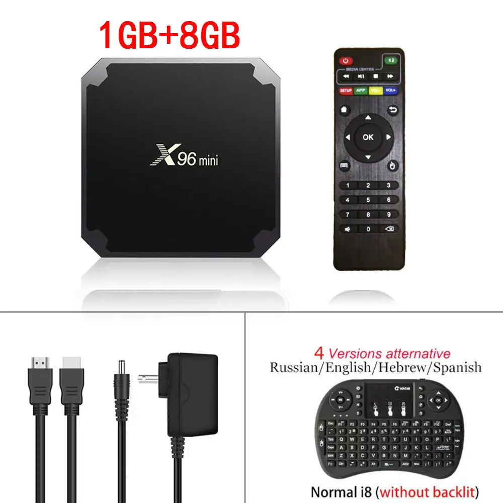 1G8G Normal i8 X96 Мини Android tv BOX 2G/16G Amlogic S905W 1G/8G четырехъядерный 2,4G WiFi X96mini смарт-приставка Android 7,1 4K медиаплеер - Цвет: 1G8G Normal i8