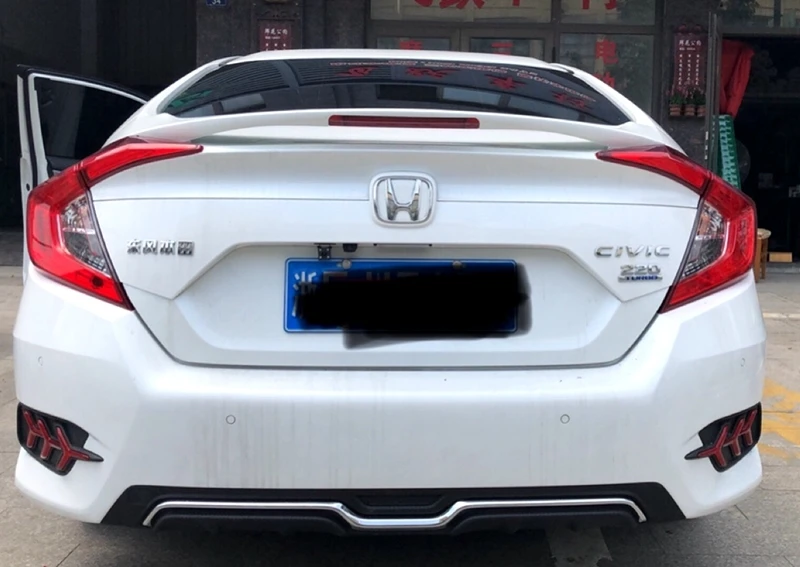 Для Honda MC Civic задний спойлер Высокое качество ABS материал с светодиодный свет праймер цвет автомобиля хвост декоративное крыло