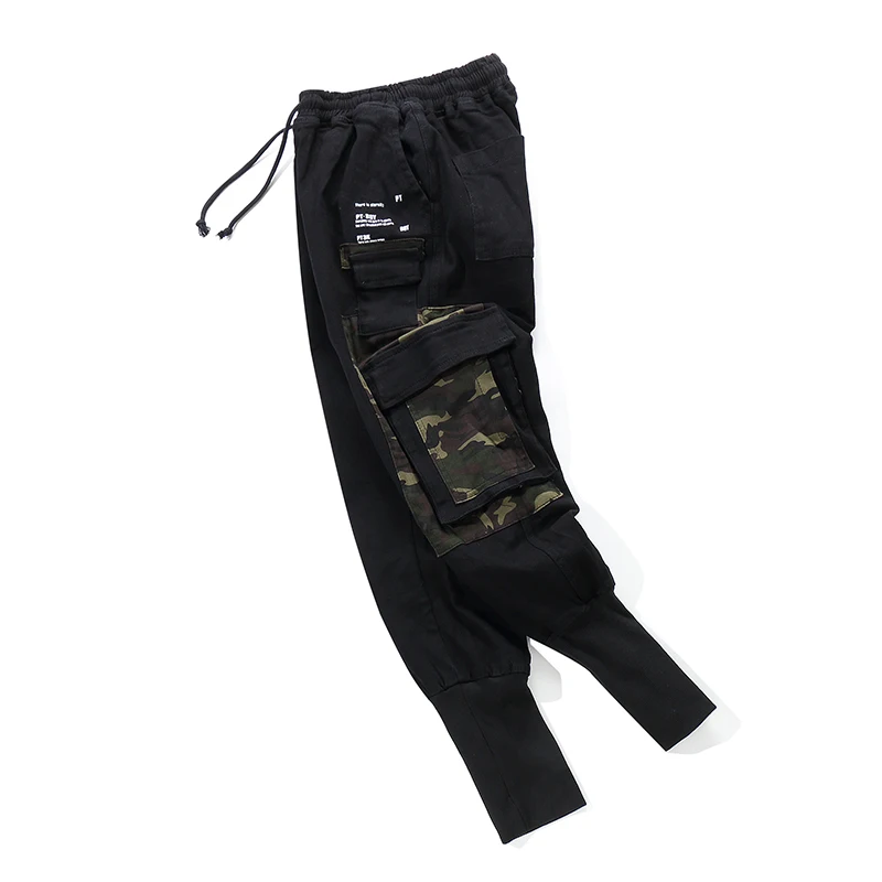 Брюки GMANCL мужские камуфляжные приталенные повседневные штаны в стиле пэчворк