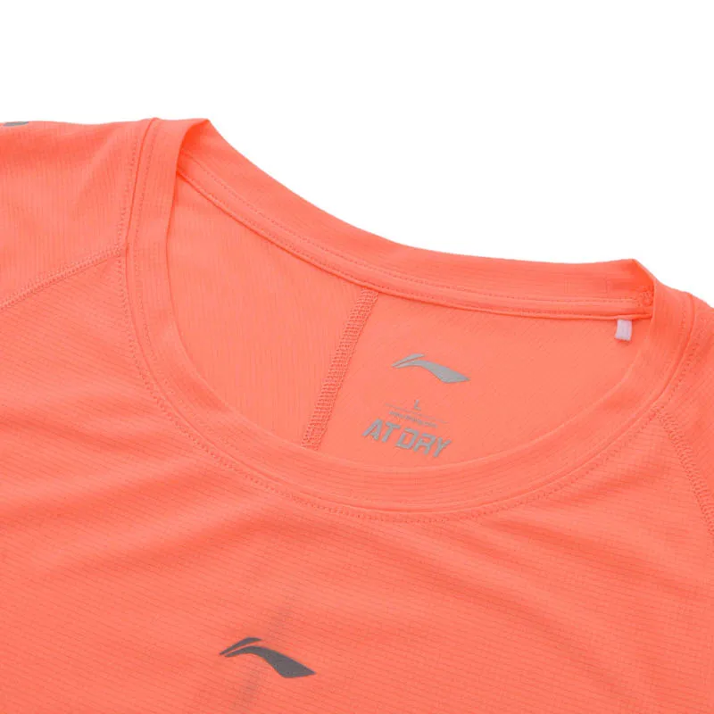 Женские футболки для бега Li-ning 100% полиэстер дышащая подкладка удобная спортивная