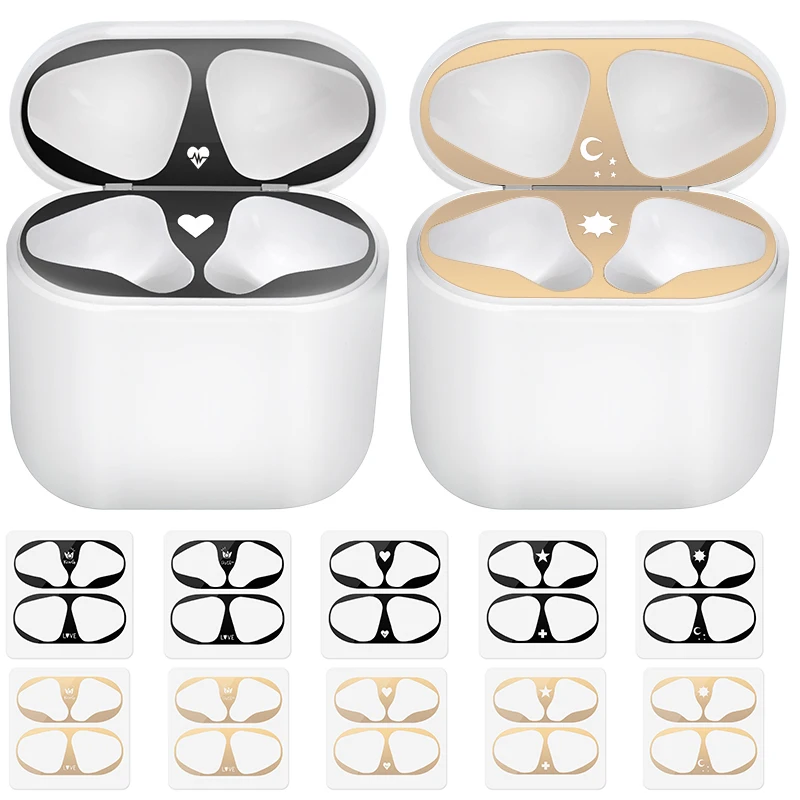 Чехол-накладка для Apple AirPods металлический пылезащитный стильный | Электроника
