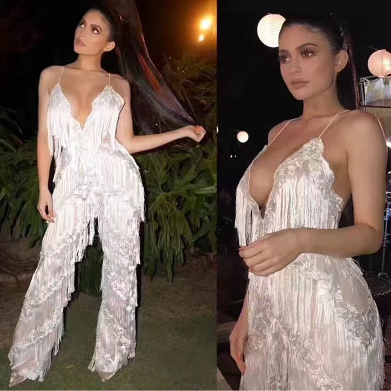 Женский комбинезон с кисточками Подиумные комбинезоны как у знаменитостей