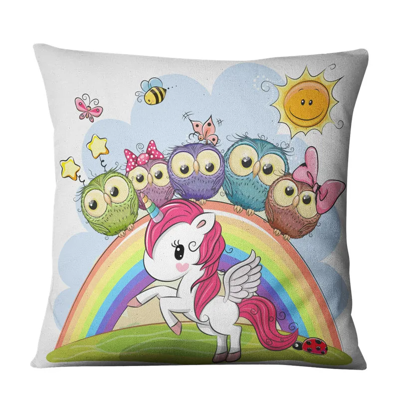 WL Candy L Милая Подушка Единорог наволочка 45*45 домашняя декоративная Радуга лошадь