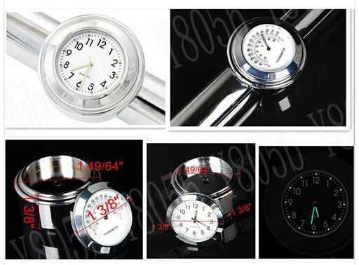 Хромированные часы и термометр на руль для XL883 1200 Dyna Wide Glide Bobber Road Kings Electra|Руль