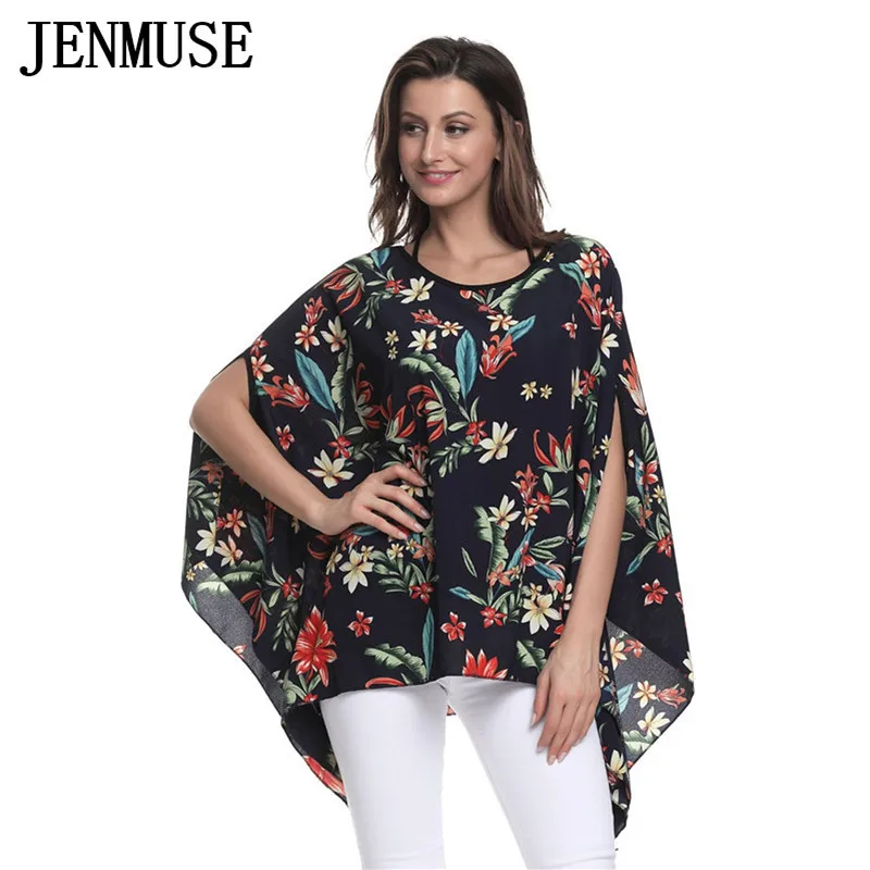 Женские шифоновые топы Jenmuse летние однотонные повседневные рубашки большого