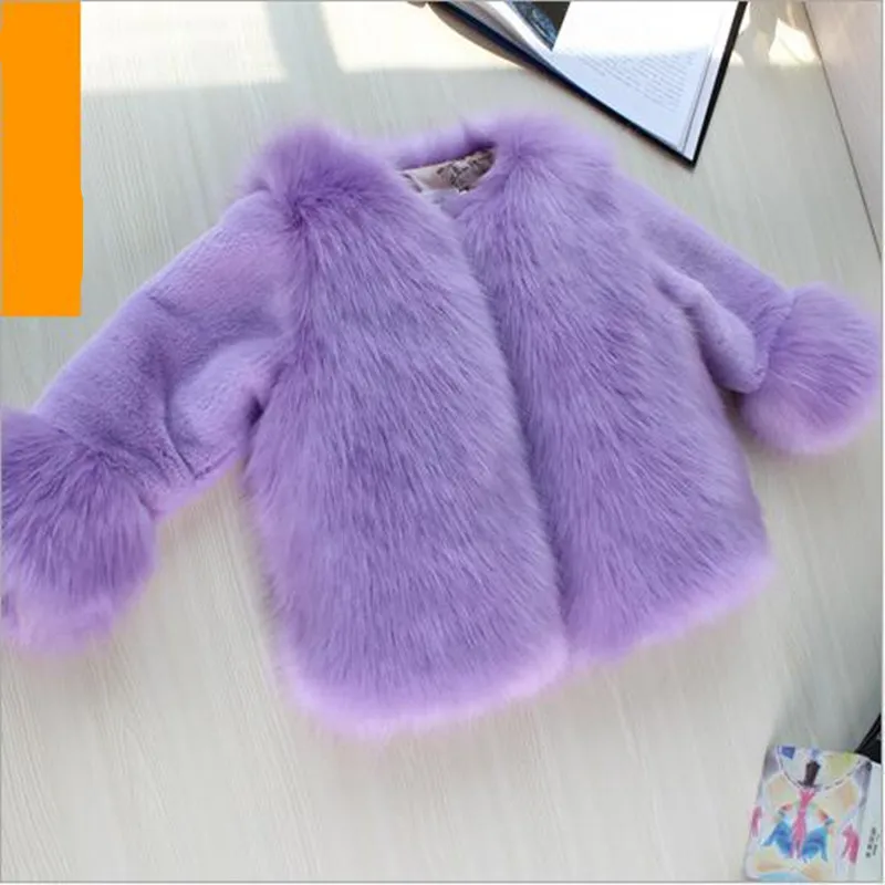 2018 Autumn And winter New Baby Children's Clothing Imitation Fox Fur Faux Coat Korean Girls Single-breasted Overcoat QV338 | Детская