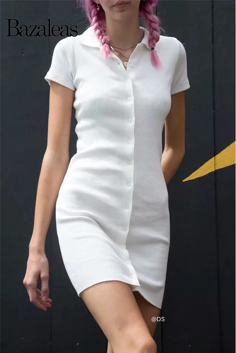 Bazaleas 2019 с отложным воротником сексуальное платье повседневное vestido базовое