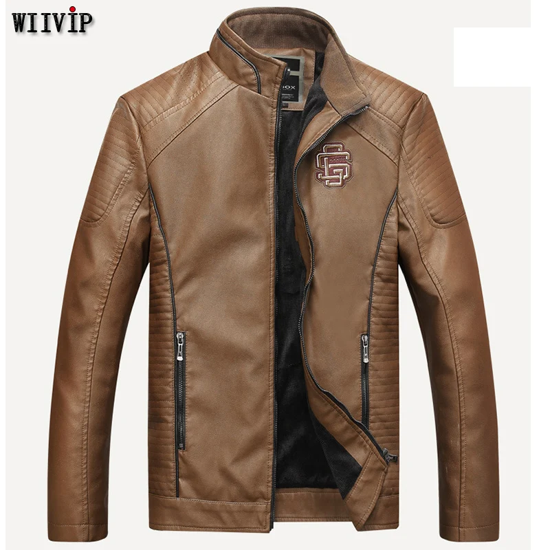 2017 новая осенне-зимняя мотоциклетная мужская куртка из искусственной кожи с
