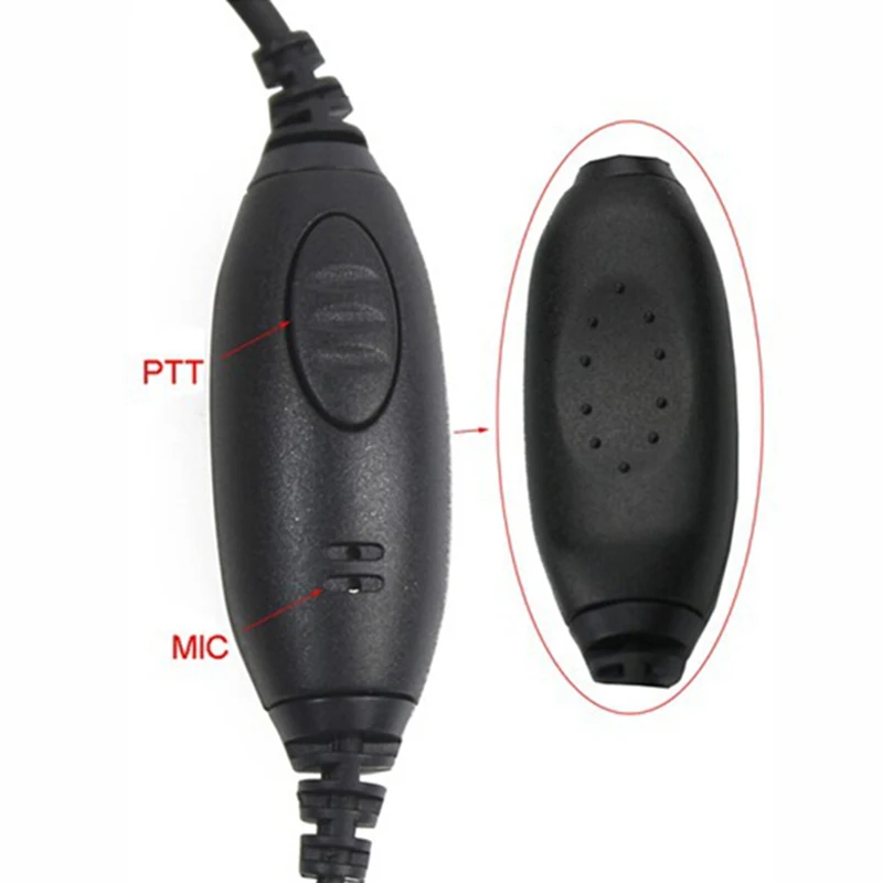Useful 1 pc Black 2 Pin PTT Mic Headset for Kenwood Radio QUANSHENG PUXING WOUXUN HYT TYT TH Baofeng UV5R Earpiece C9009A images - 6