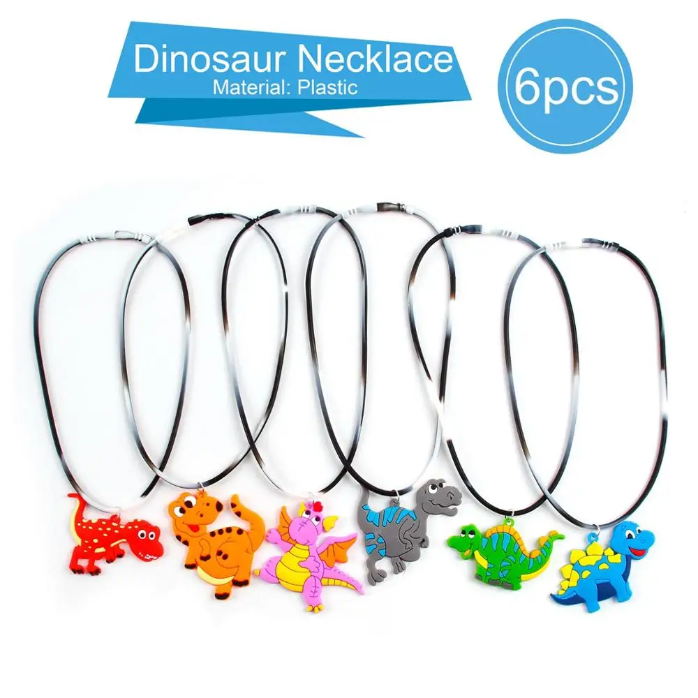 Dinosaur Necklace QIFU с днем рождения баннер для вечеринки в честь Дня Рождения Декор в виде динозавра вечерние сафари джунгли вечерние Декор животных баннер вечерние свадебные сувениры для мальчиков - Цвет: Dinosaur Necklace