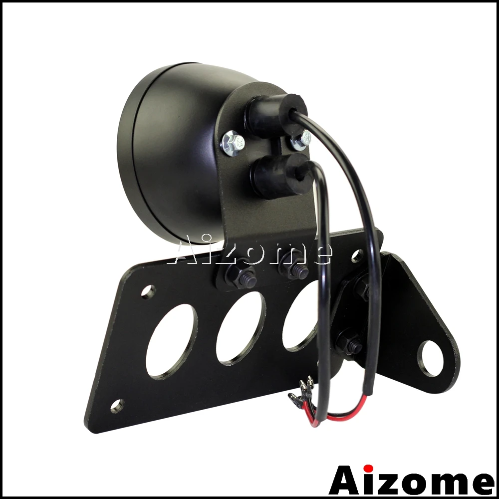 

Motorcycle Vintage "Stop" Duolamp Brake Light License Plate Bracket 3/4" Axle Side Mount Tail Light For Harley Cafe Racer Bobber