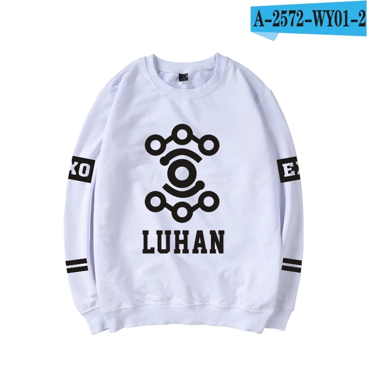 LUCKYFRIDAYF Новинка EXO Kpop Team монолитные зимние толстовки для женщин Kpop Fans свитшоты Harajuku женская одежда - Цвет: White