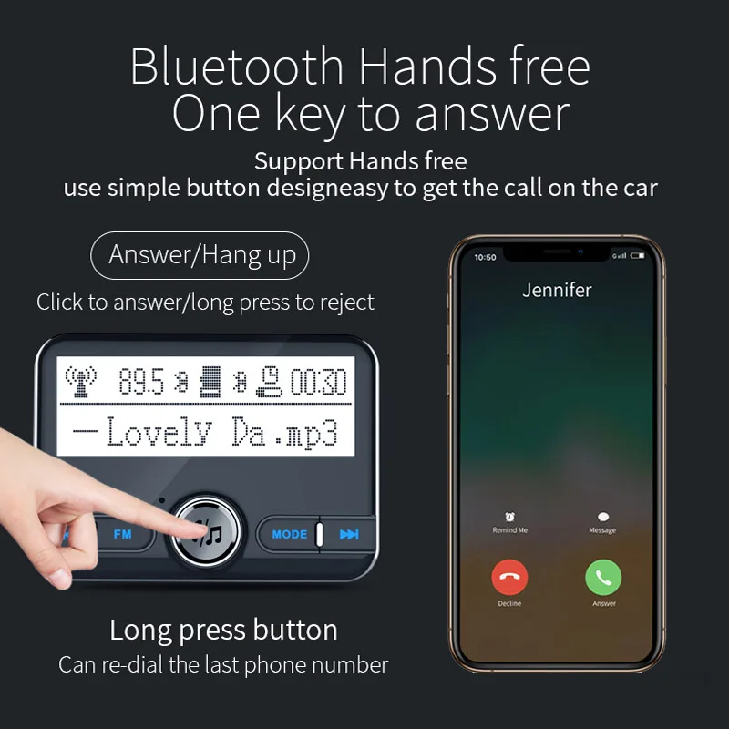 Автомобильный комплект jajabor с Bluetooth Handsfree FM передатчик AUX аудио приемник Автомобильный mp3 плеер Поддержка TF карты воспроизведения дисплей 2,4 дюймов