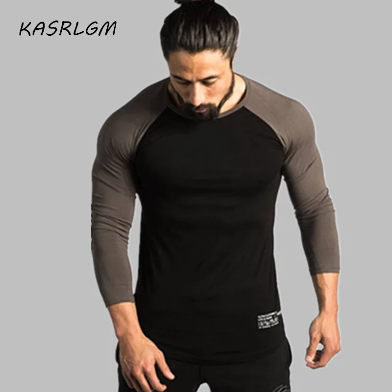 2018 осень и зима Мужчины Беговая футболка хлопок соединяющаяся Спортивная для