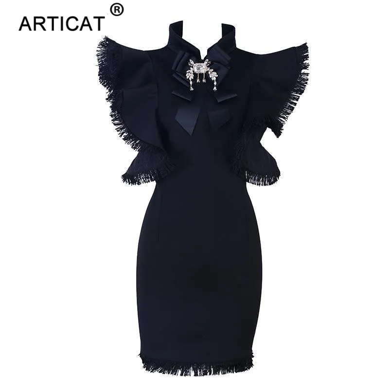 Articat, с оборками, с кисточками, с бахромой, мини, сексуальное, летнее платье,, белое, черное, облегающее, праздничное платье, женское, Enegant, платье для вечеринки, vestidos