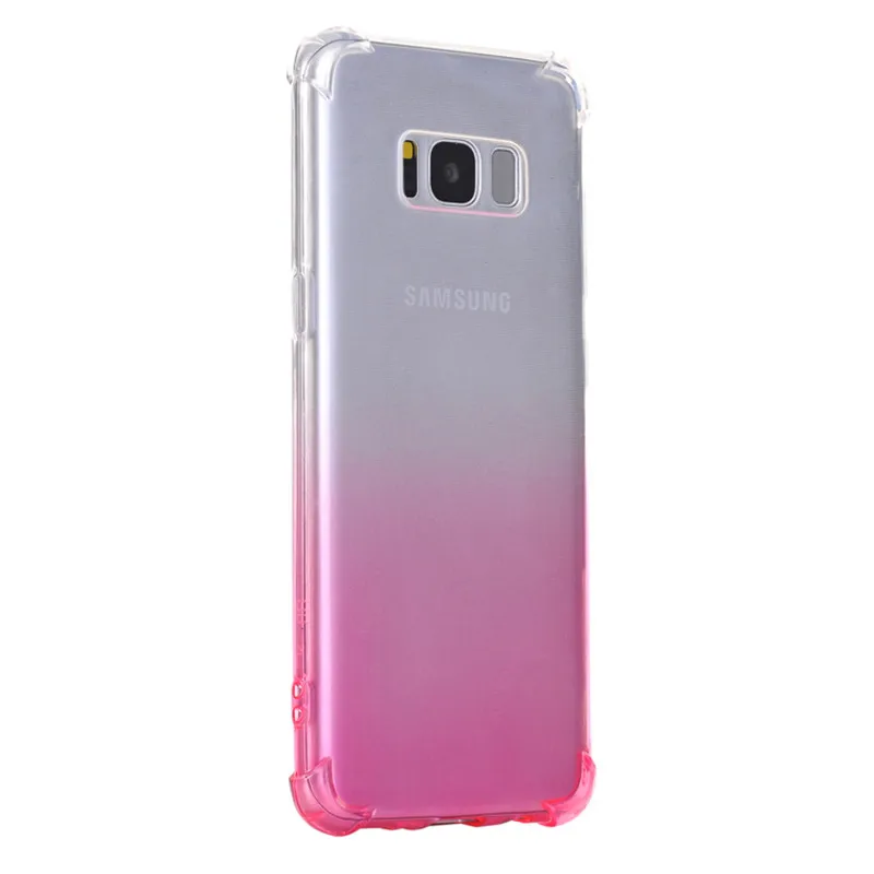 Silicone Case for Samsung Galaxy S8 Classic Fashion Gradient Blue-ray Color Soft Covers Shell galaxy s8 anti-shock case |