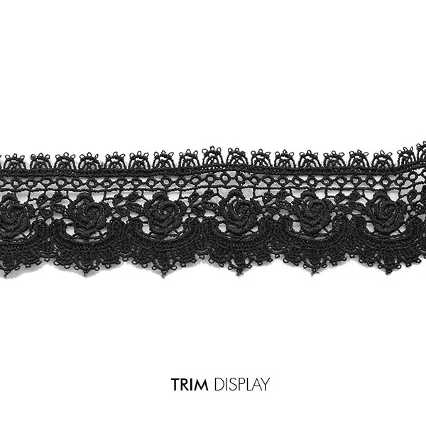 Вышитый черный водорастворимый цветок Скрапбукинг Кружева Лента Мотив отделка