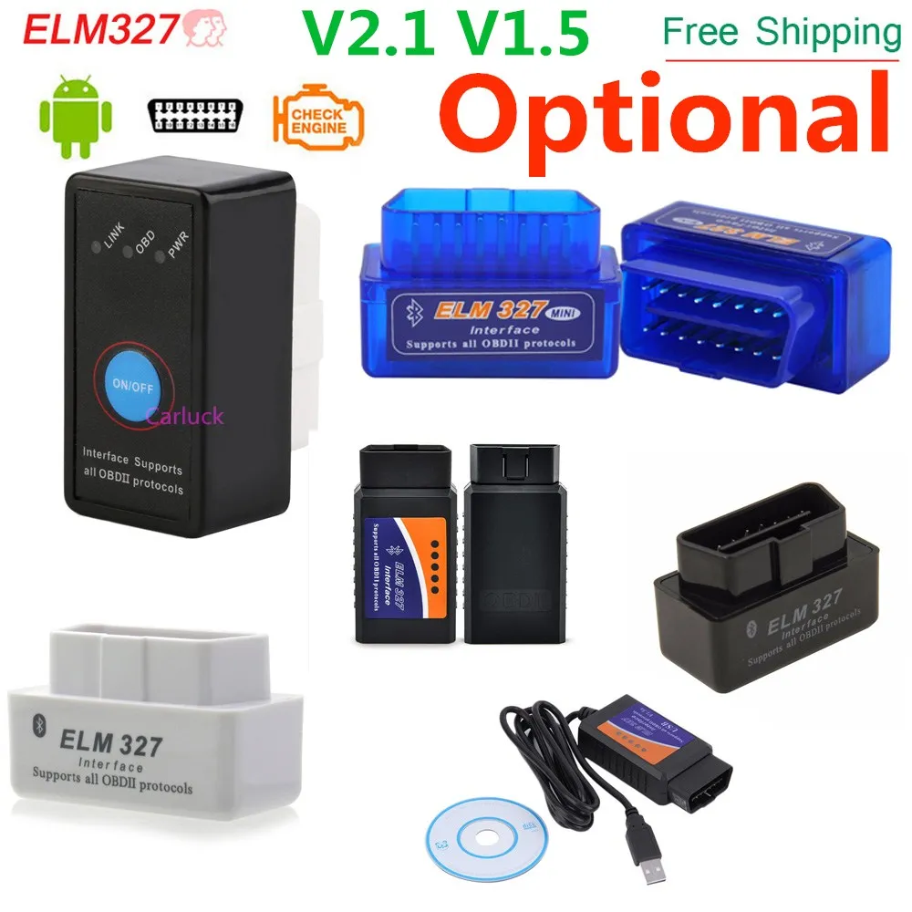Дополнительно автомобильный считыватель кодов elm327 v2.1 Bluetooth ELM 327 OBD2 OBD ii
