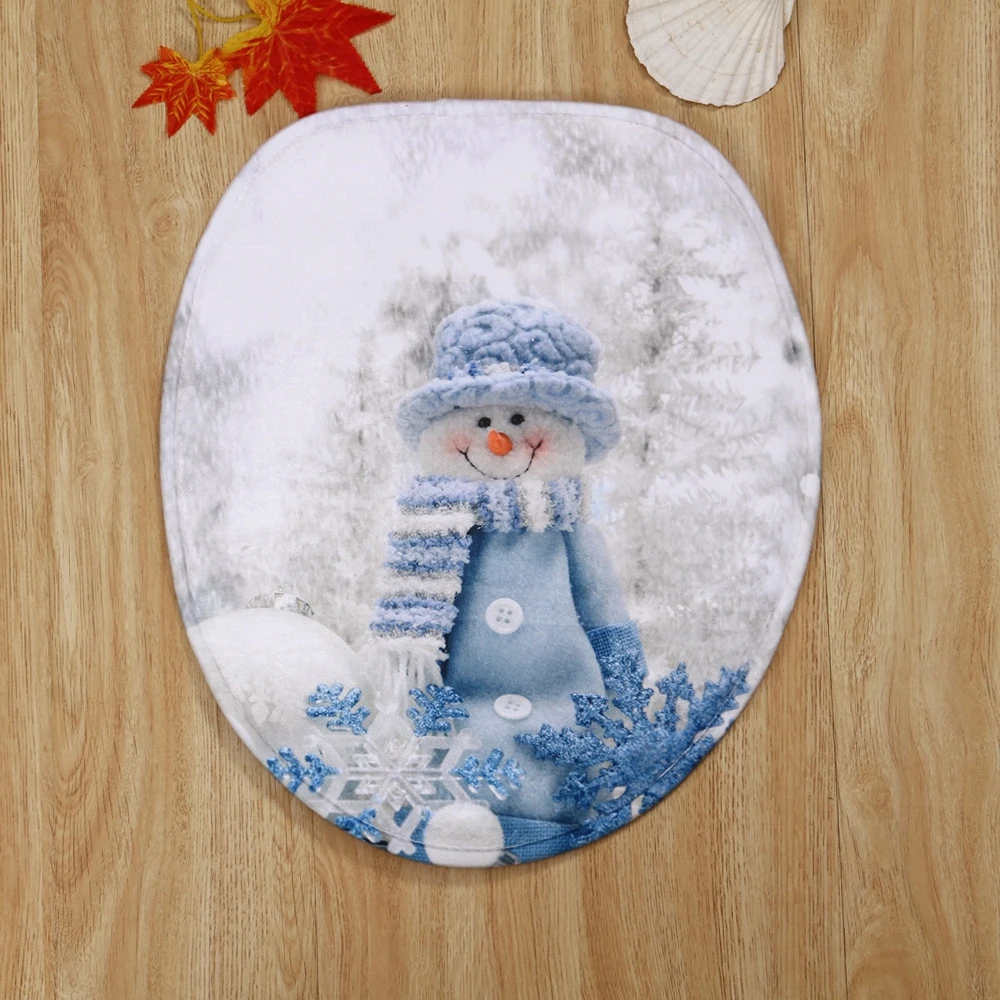 Рождественский деревенский узор 3 шт. туалетный коврик для ванной рождественские