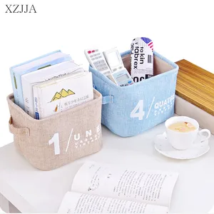 Коробка для хранения игрушек XZJJA, складная, в горошек, из хлопка и льна, туалетный стол настольный, контейнер для косметики