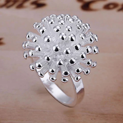 2016 Новый дизайн женское модное посеребренное кольцо с рисунком фейерверка