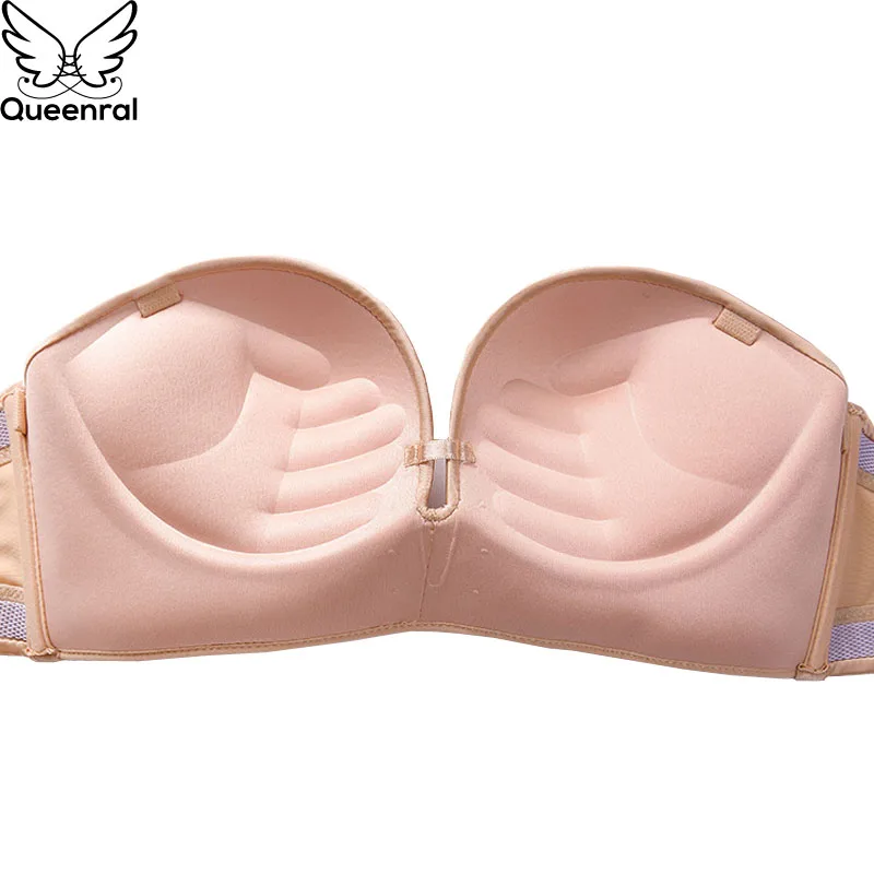 Queenral 32 38 AB чашки бюстгальтеров для Для женщин Бесшовные Push Up невидимые без