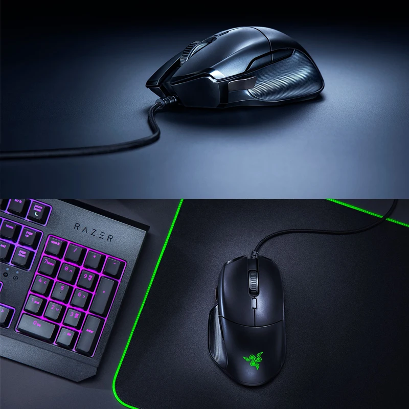 Razer Basilisk Эфирная Проводная игровая мышь 6400 dpi оптический сенсор эргономичная Chroma RGB подсветка 7 программируемая кнопка для геймера