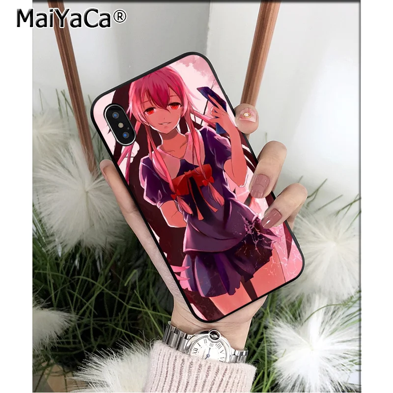 Мягкий силиконовый чехол для телефона MaiYaCa Bloody Anime Future Diary Mirai Nikki из ТПУ iPhone 8 7 6 6S Plus
