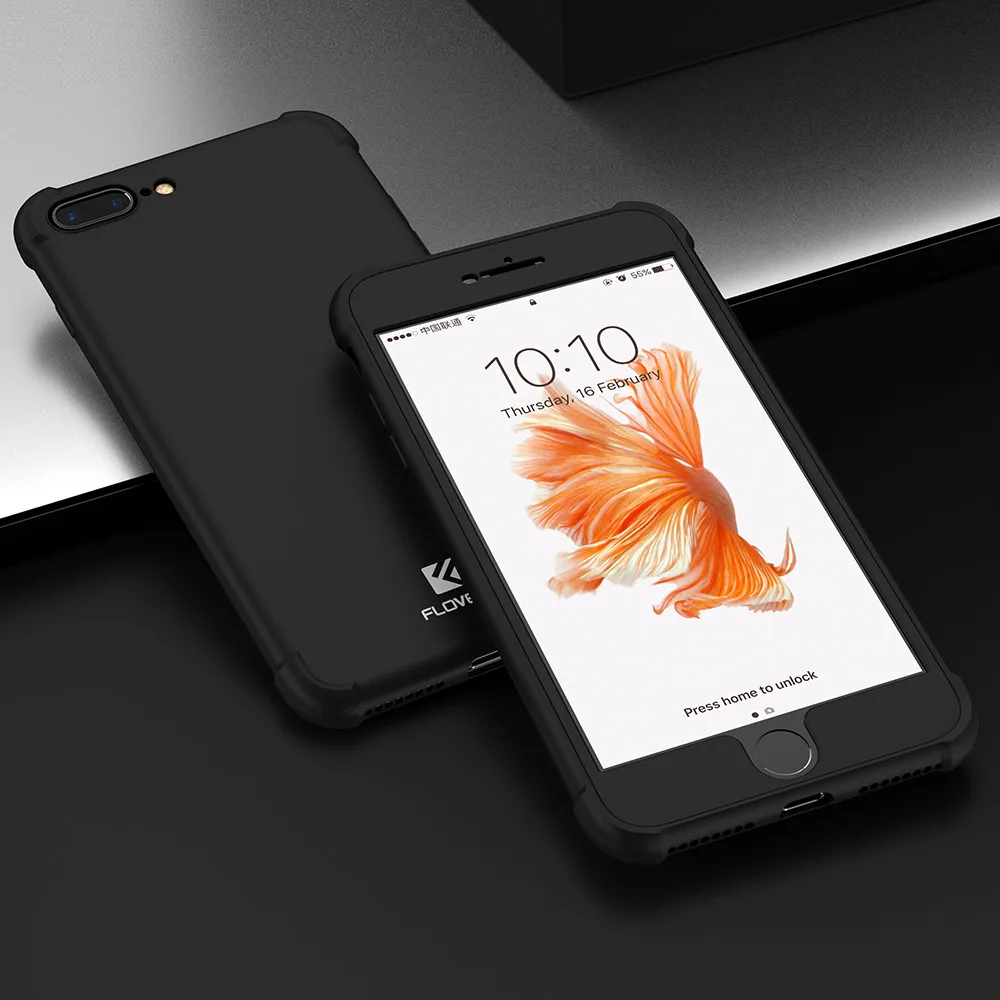 FLOVEME Shockproof Cases For iPhone 6 6S Plus Case Luxury 360 Full Body Coverage Airbag 7 8 coque |