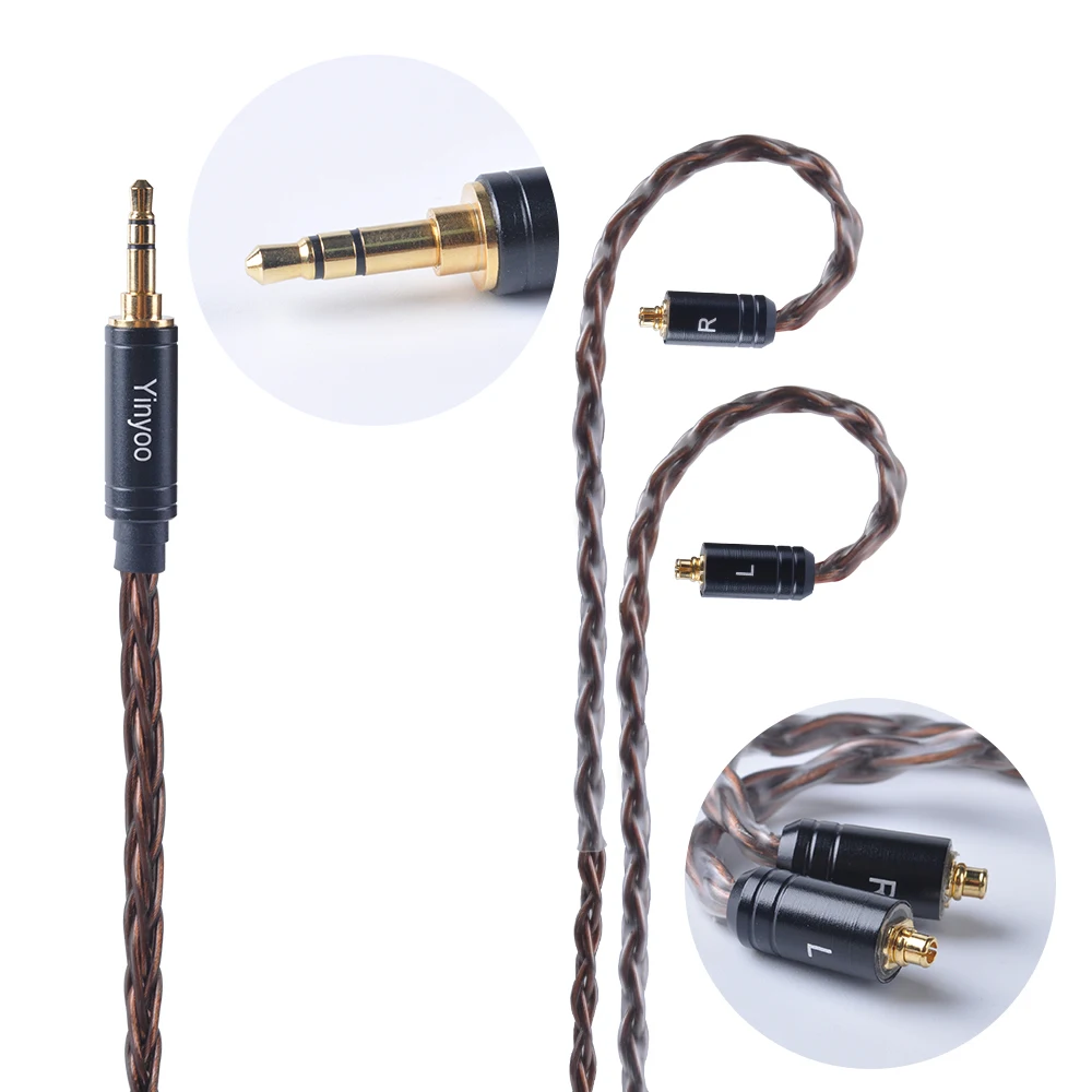 Yinyoo 8 Core посеребренный медный кабель с MMCX/2pin для AS10 ZS10 PRO ZS5 ZSX ZST CC10 C16 CA4 C12 V80 V90 QT5 QT2 TFZ